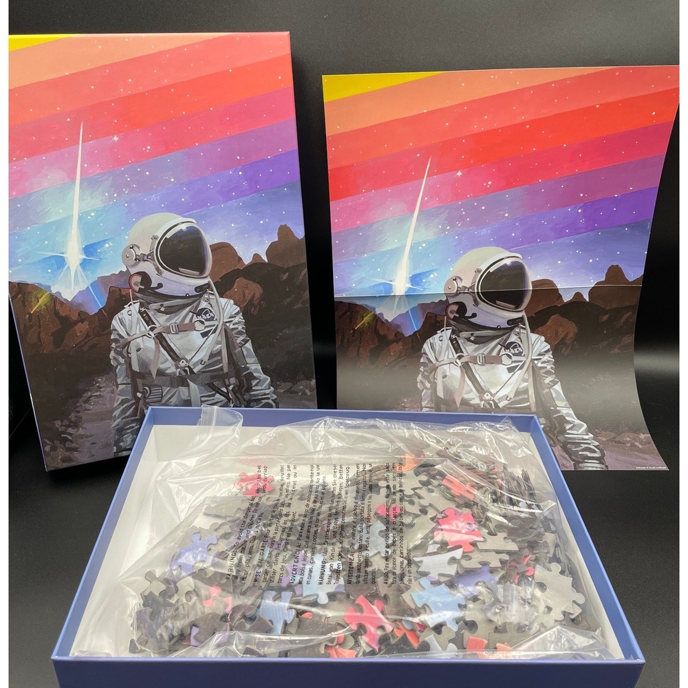 Fred Rainbow One Scott Listfield 500 Piece Puzzle Astronaut COMPLETE w Poster